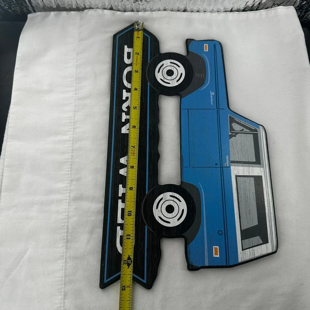 Open‎ Road Brands Ford Bronco Wall Decor 8x14 Blue Born Wild Wood Sign